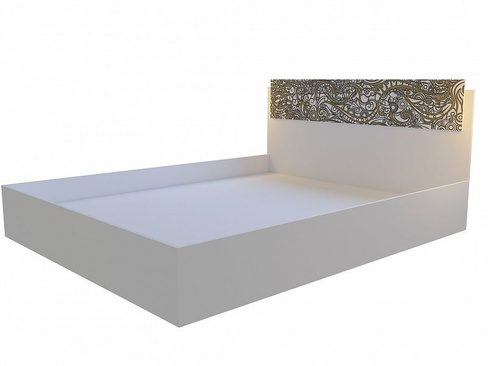 Кровать 1,6 м модульная спальня "СЕЛЕНА EVO" (Белый/фотопечать)