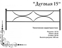 Оградка металлическая Дуговая 15, 40 см