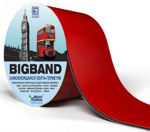 Лента герметизирующая BIGBAND 100х3000 мм, красный