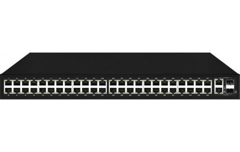 PoE коммутатор Fast Ethernet на 48 x RJ45 + 2 x GE Combo uplink портов. Порты: 48 x FE (10/100 Base-T) с поддержкой PoE