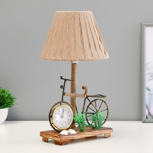 Настольная лампа с часами 'Велосипед' Е14 15Вт 19х18х35 см