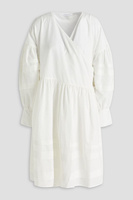 Платье Amelie из тафты с запахом и сборками CECILIE BAHNSEN, белый