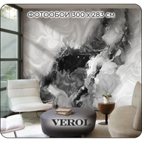 Флизелиновые фотообои Verol флюид 300x270 см, черный 3 полосы