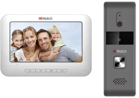 Комплект аналогового видеодомофона c памятью до 200 снимков HiWatch DS-D100KF