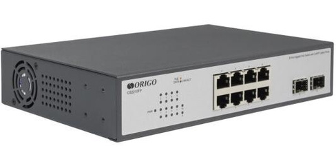 Unmanaged Switch 8x1000Base-T PoE, 2x1000Base-X SFP, PoE Budget 120W, 19 w/brackets Origo