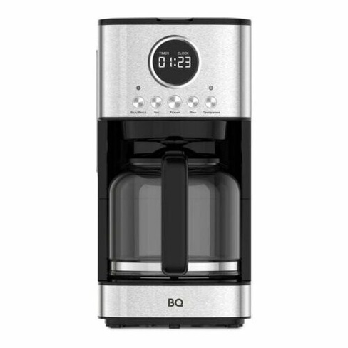 Кофеварка BQ CM1007, капельная, 900 Вт, 1.5 л, серебристо-чёрная Мега