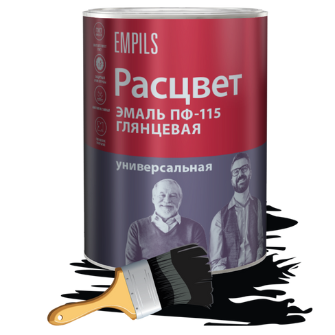 Эмаль ПФ-115 Расцвет 0.9 кг черная