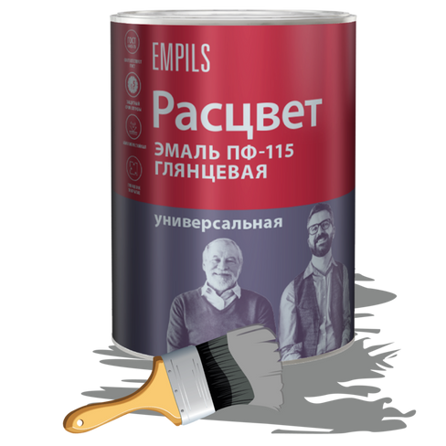 Эмаль ПФ-115 Расцвет 0.9 кг серая