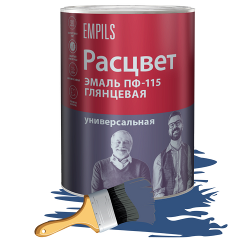 Эмаль ПФ-115 Расцвет 0.9 кг синяя