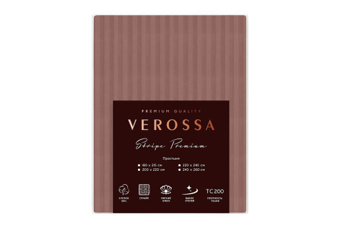 Простыня Verossa Stripe Premium Ash