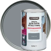 Эмаль для пола и лестниц алкидно-уретановая Luxens глянцевая цвет серый 0.9 кг LUXENS None