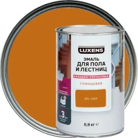 Эмаль для пола и лестниц алкидно-уретановая Luxens глянцевая цвет дуб 0.9 кг LUXENS None