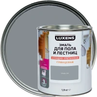 Эмаль для пола и лестниц алкидно-уретановая Luxens глянцевая цвет серый 1.9 кг LUXENS None