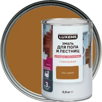 Эмаль для пола и лестниц алкидно-уретановая Luxens глянцевая цвет орех 0.9 кг LUXENS None