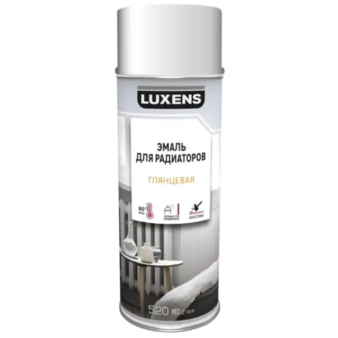 Эмаль аэрозольная для радиаторов Luxens глянцевая цвет белый 520 мл LUXENS Нет