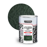 Грунт-эмаль по ржавчине 3 в 1 Luxens молотковая цвет темно-зеленый 2.4 кг LUXENS None