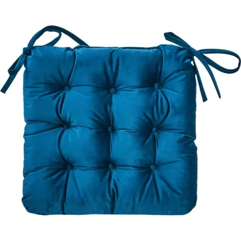 Подушка на сиденье Linen Way «Ibiza 1» 40x36 см цвет бирюзовый LINEN WAY Бархат Нео-классика Сидушка