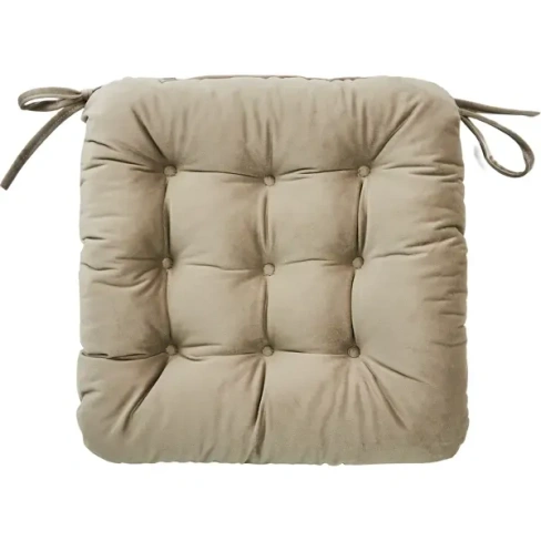 Подушка на сиденье Linen Way 40x36 см цвет серо-коричневый LINEN WAY Бархат Нео-классика Сидушка