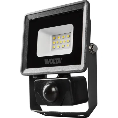 Прожектор светодиодный уличный Wolta WFL-10W/08S 10 Вт 5700 К IP65 нейтральный белый свет с датчиком движения WOLTA None