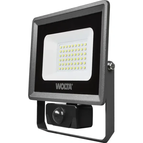Прожектор светодиодный уличный Wolta WFL-50W/08S 50 Вт 5700 К IP65 нейтральный белый свет с датчиком движения WOLTA None