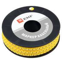 Маркеры кабельные (клипсы) EKF PROxima 3,6-6,4 мм буква А желтые (500 шт.) (plc-KM-4-A)