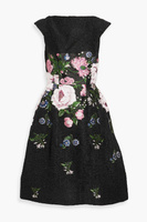 Платье-клоке fil-купе с вышивкой OSCAR DE LA RENTA, черный