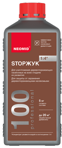 Антисептик для защиты древесины Neomid StopЖук 1 л концентрат 1:4
