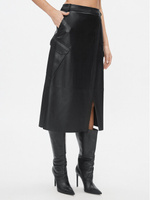 Кожаная юбка стандартного кроя Max&Co., черный