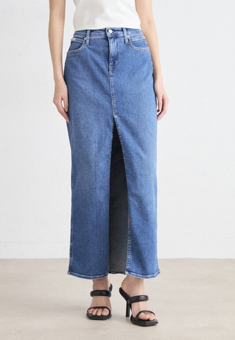 Длинная юбка FRONT SPLIT MIDI SKIRT Calvin Klein Jeans, синий деним