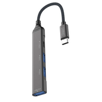 USB-C Разветвитель Pero 4в1 Серый