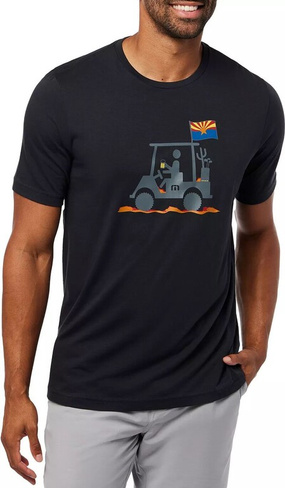 Мужская футболка для гольфа с графическим рисунком TravisMathew Man of the Desert, черный/серый