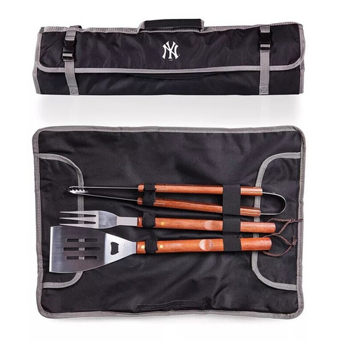 Набор для гриля для барбекю и сумка из трех предметов Picnic Time New York Yankees