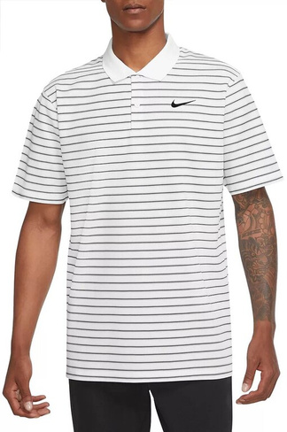 Мужская рубашка-поло для гольфа в полоску Nike Dri-FIT Victory, белый