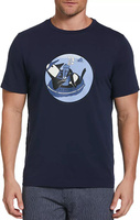 Мужская футболка для гольфа с принтом кораблекрушения Original Penguin, черный