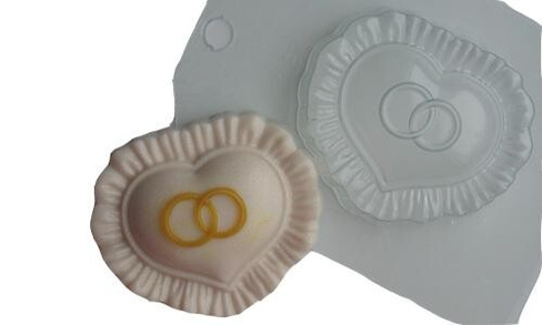 Пластиковая форма Сердце с кольцами