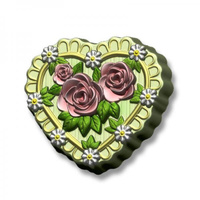 Пластиковая форма на ложементе Сердце в розах