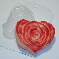 Пластиковая форма Сердце-роза