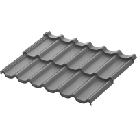 Модульная металлическая черепица Стокгольм 1185х775 Темно-серый матовый