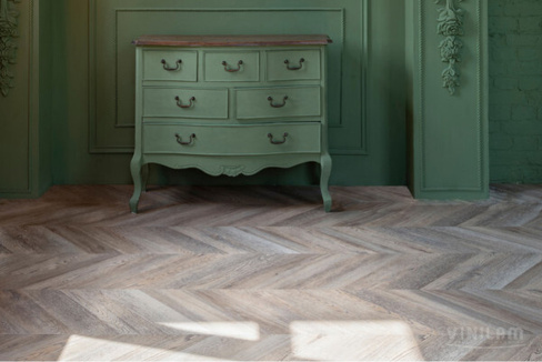 Кварцвиниловый паркет Vinilam Parquet Chevron Шеврон Шампань 00-00050043