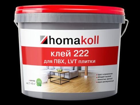 Клей для ПВХ, LVT плитки водно-дисперсионный homakoll 222 6 кг Homakoll 00-00045365