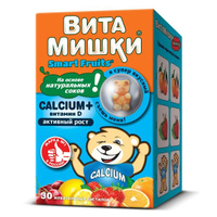 ВитаМишки Smart Fruits Кальций+витаминД пастилки жевательные 30шт Funtrition S.A.S./ООО БиоВид