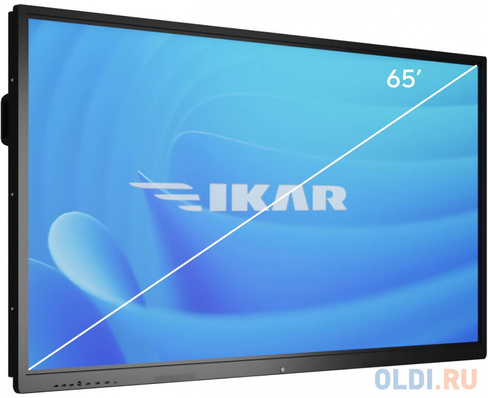 Панель Ikar 65" ИП 65-214-410 черный IPS LED 8ms 16:9 DVI HDMI M/M матовая 1200:1 400cd 178гр/178гр 3840x2160 VGA DP UHD