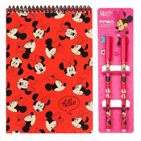 Подарочный набор: блокнот а5 и 4 ручки пиши-стирай, минни маус Disney