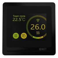 Терморегулятор для теплого пола IQWATT IQ Thermostat Smart Heat WiFi, программируемый, с голосовым управлением, черный (