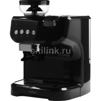 Кофеварка KitFort КТ-7107, рожковая, черный / серебристый