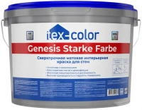 Краска для стен сверхпрочная матовая интерьерная Tex-Color Genesis Starke Farbe 9 л база 3