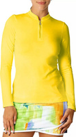 Женская футболка-поло для гольфа Sofibella с воротником-стойкой и длинными рукавами, желтый