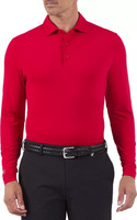 Ibkul Мужская рубашка-поло для гольфа с длинными рукавами современного кроя, красный