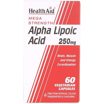 HealthAid Альфа-липоевая кислота 250 мг 60 растительных капсул