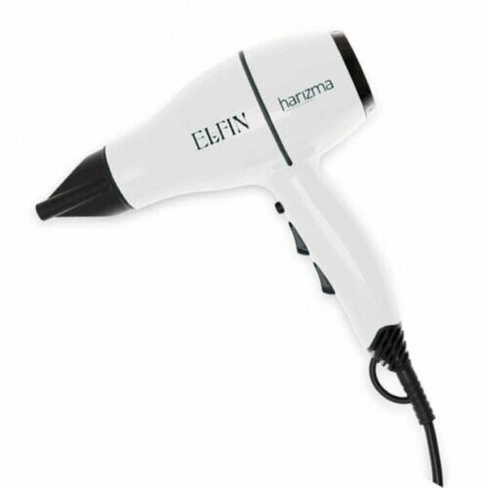 Harizma Профессиональный компактный фен для волос / Elfin 1900 Вт, белый iQZiP